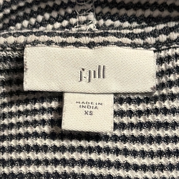 J. Jill Navy & White Textured Cowl Neck Tunic Size XS #185531 - Picture 8 of 10